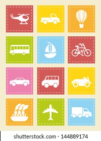 transports icons over cream background vector illustration