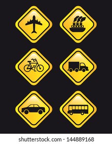 transports signals over black background vector illustration