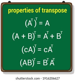 the transpose of a matrix. properties of transpose