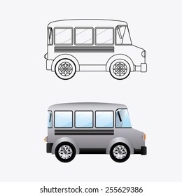 transpport, truck, car, desing over white background, vector illustration