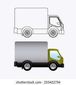 transpport, truck, desing over white background, vector illustration