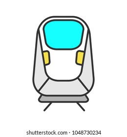 Transrapid Color Icon. Maglev. High Speed Monorail Train. Isolated Vector Illustration