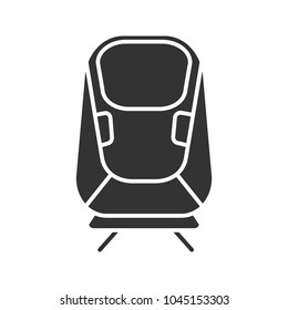 Transrapid Glyph Icon. Maglev. High Speed Monorail Train. Silhouette Symbol. Negative Space. Vector Isolated Illustration