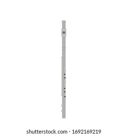 transverse flute musical instruments on white background