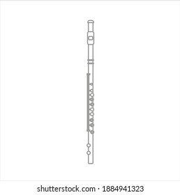 transverse flute musical instruments on white background