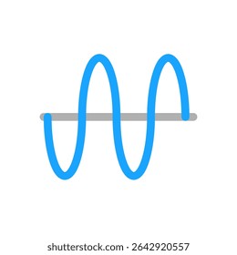 ilustração de ícone plano simples de onda transversal 