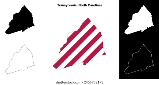 Transylvania County (North Carolina) outline map set