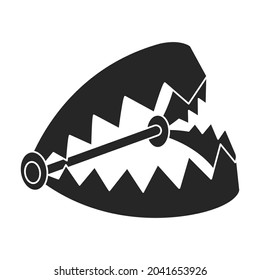 Trampa para icono de vector animal.Icono de vector negro aislado en trampa de fondo blanco para animal.