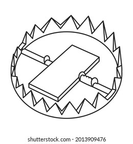 Trap for animal vector icon.Outline vector icon isolated on white background trap for animal.