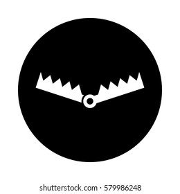 Trap circle icon. Black, round, minimalist icon isolated on white background. Trap simple silhouette. Web site page and mobile app design vector element.