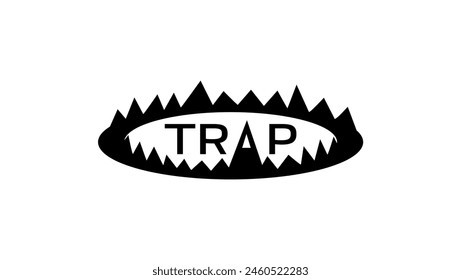 Trap-Emblem, schwarze isolierte Silhouette