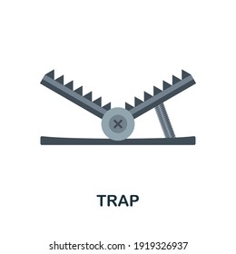 Atrapar icono plano. Elemento sencillo de color de la colección de armas. Icono de Creative Trap para diseño web, plantillas, infografías y más