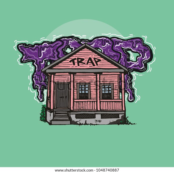 Trap House Handdrawn Illustration Stock Vector (Royalty Free) 1048740887