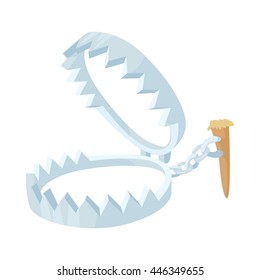 Trap icon in cartoon style isolated on white background. Hunting and outfitting symbol