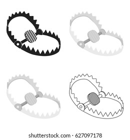 Trap icon in cartoon style isolated on white background. Hunting symbol stock vector illustration.