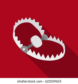 Trap icon in flat style isolated on white background. Hunting symbol stock vector illustration.