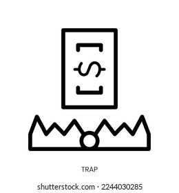 trap icon. Line Art Style Design Isolated On White Background