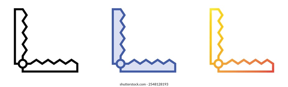 icono de trampa. Lineal, relleno azul y diseño de estilo degradado aislado sobre fondo blanco