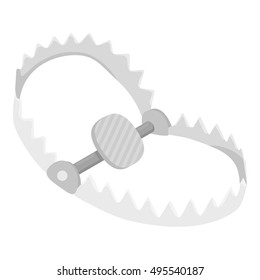 Trap icon in monochrome style isolated on white background. Hunting symbol stock vector illustration.