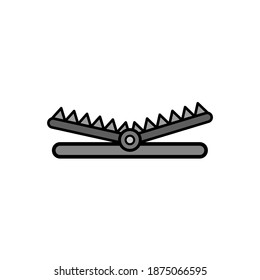 Trap icon on white background. Vector illustration in flat cartoon design. Snare, trapped. 