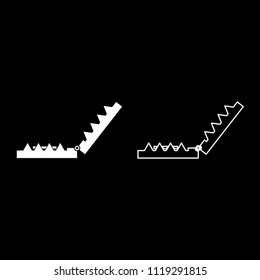 Trap icon outline set white color