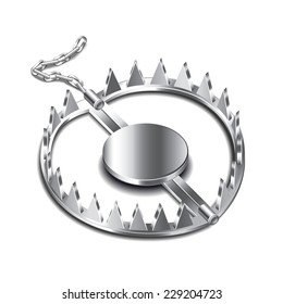 Trap isolated on white photo-realistic vector illustration