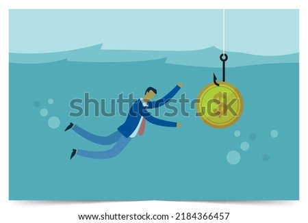 A trap to lure businessmen with money, Vector illustration design
