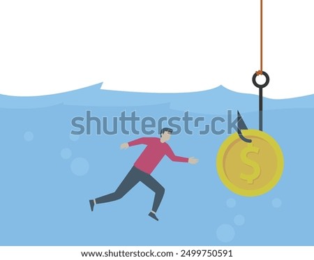 A trap to lure businessmen with money, Vector illustration design

