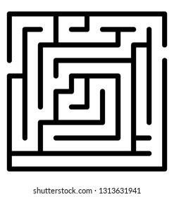 Trap maze line icon design 