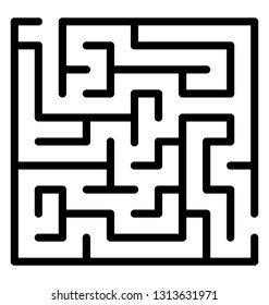 Trap maze line icon design 