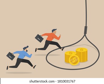 Trampa para nuevos negocios. Ilustración de vector de negocio de concepto, riesgo, problema, novato.