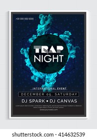 Trap Night Party Template, Dance Party Flyer, Night Party Banner or Club Invitation design.