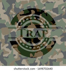 Trap on camo pattern. Vector Illustration. Detailed.