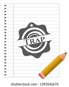 Trap pencil draw. Vector Illustration. Detailed.