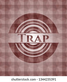 Trap red seamless emblem with geometric pattern.