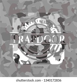 Trapdoor on grey camo texture