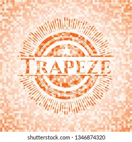 Trapeze abstract orange mosaic emblem