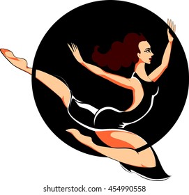 Trapeze artist with hoop