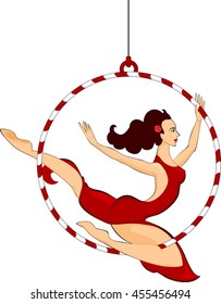 Trapeze artist with hoop
