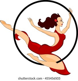 Trapeze artist with hoop
