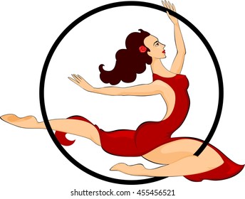 Trapeze artist with hoop
