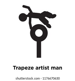 Trapeze artist man icon vector isolated on white background, logo concept of Trapeze artist man sign on transparent background, filled black symbol