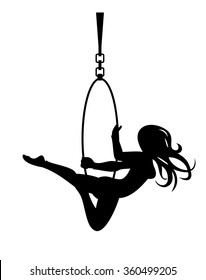 Trapeze artist silhouette