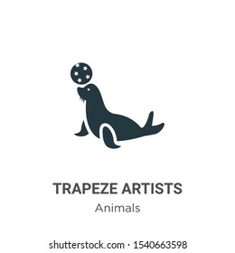 Trapeze artists vector icon on white background. Flat vector trapeze artists icon symbol sign from modern animals collection for mobile concept and web apps design.