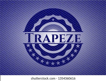 Trapeze badge with jean texture