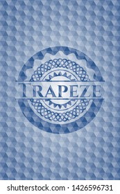 Trapeze blue hexagon emblem. Vector Illustration. Detailed.