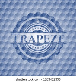 Trapeze blue polygonal emblem.