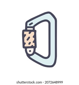 trapeze carabiner color vector doodle simple icon