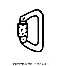 trapeze carabiner line vector doodle simple icon