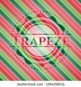 Trapeze christmas colors style badge. Vector Illustration. Detailed.